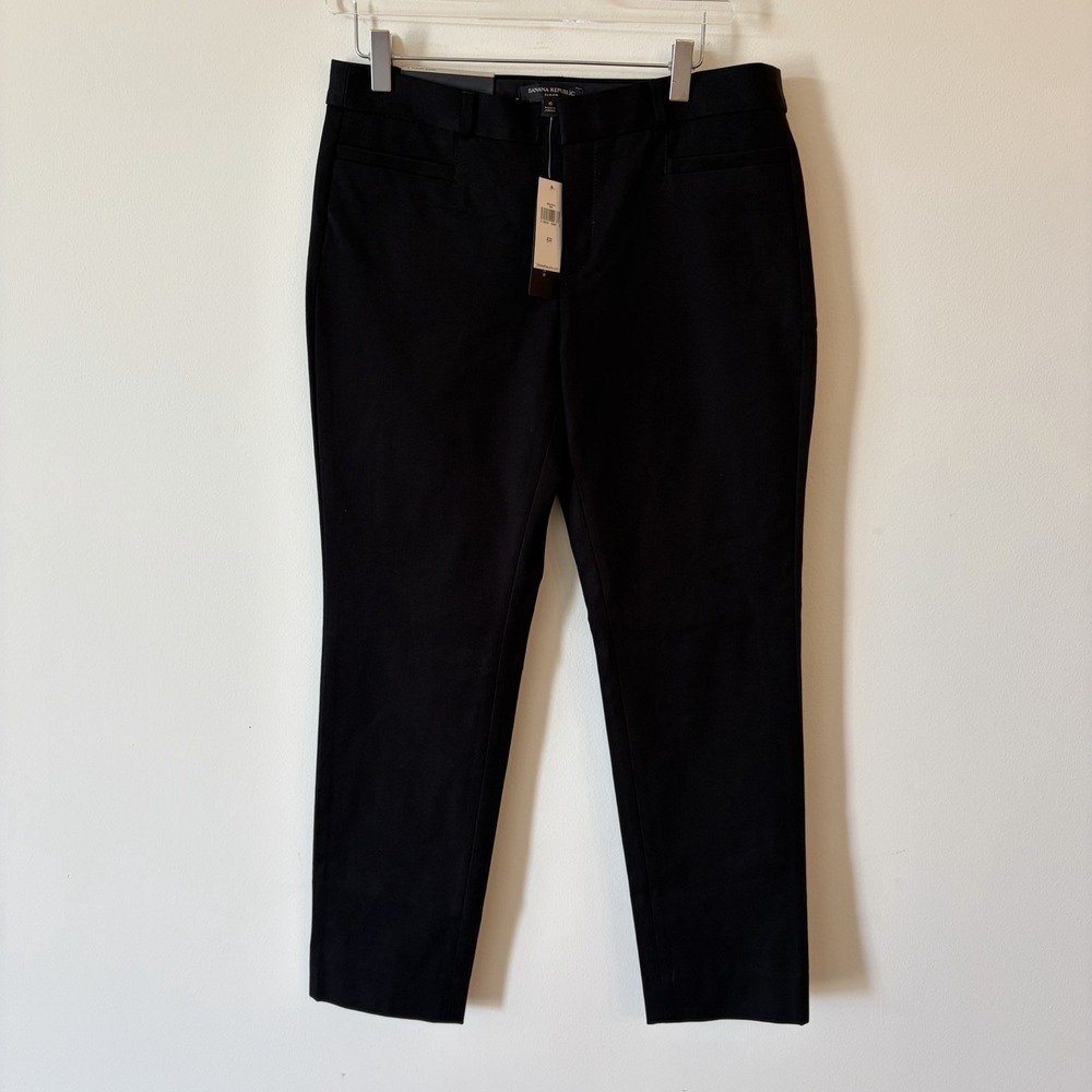 New Banana Republic Sloan Black Pants Size 6 NWT Stretch Mid Rise Ankle Slim